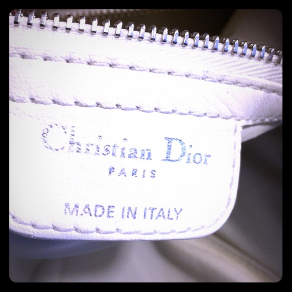 HP 4/9 VTG DIOR White Leather Quilted Shoulder Bag - Picture 8 of 8